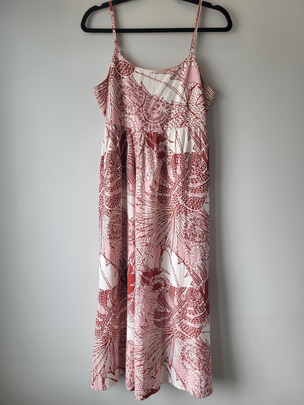 Japna Pink+White Smocked Back Country Chic Garden Girl Dreamy Summer Sundress